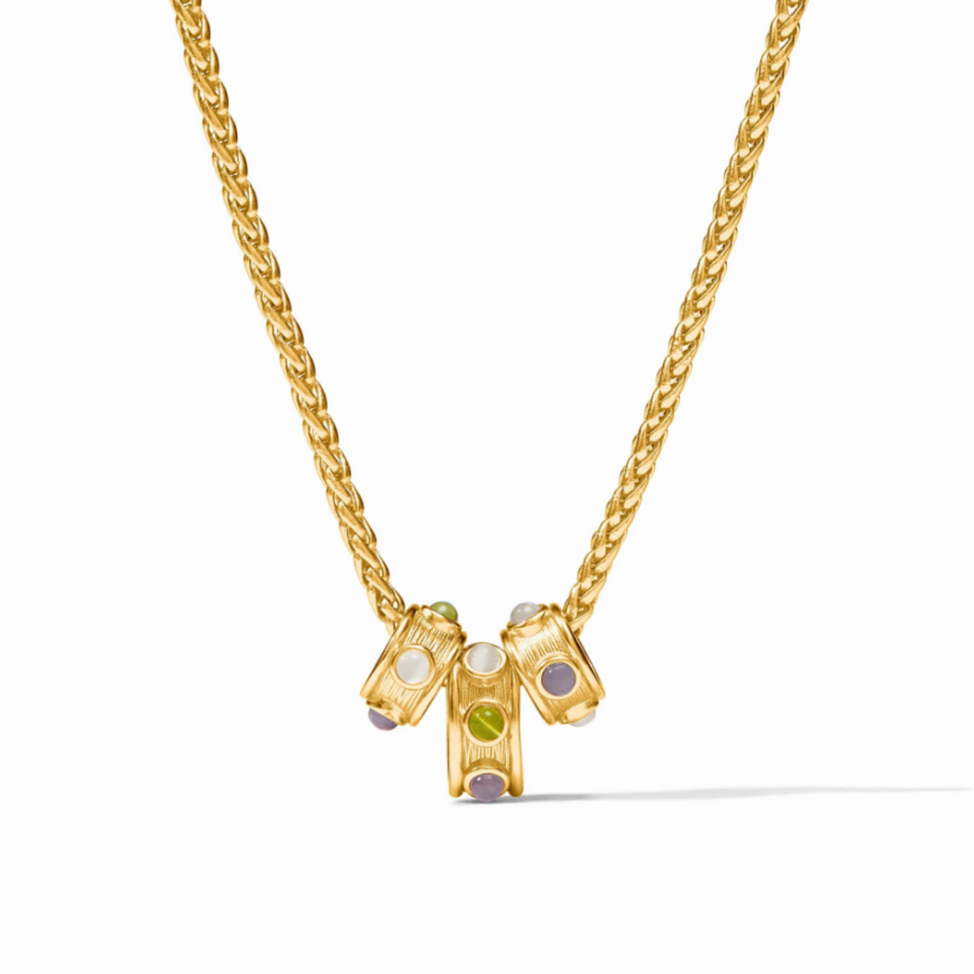 Cobblestone Loop Necklace In Multi Stone Cat's Eye - 19.5"