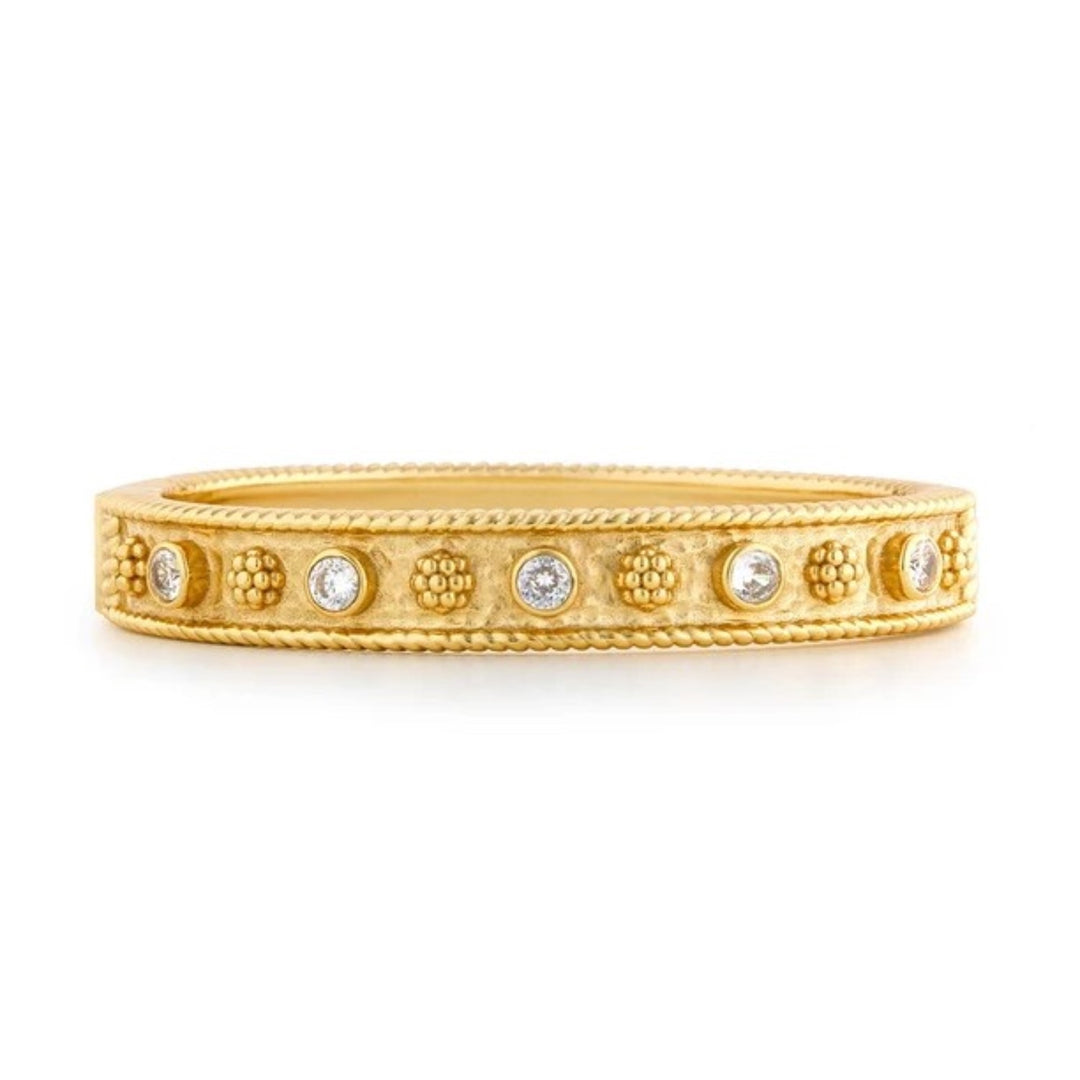 Berry Gem Classic Hinged Bangle With Cubic Zirconia Gems