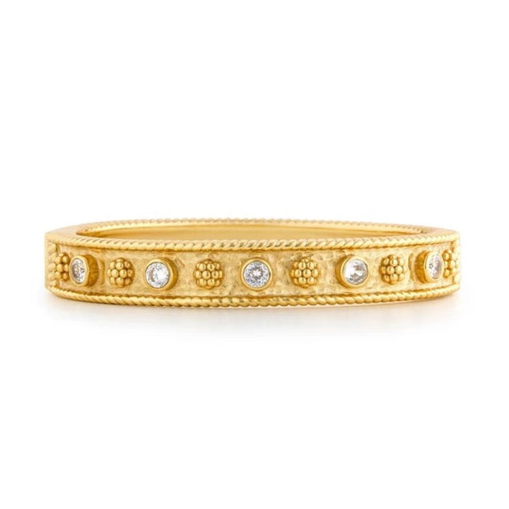 Berry Gem Classic Hinged Bangle With Cubic Zirconia Gems