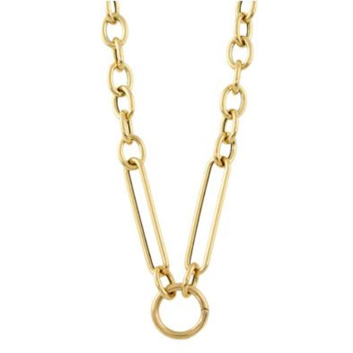 18K Gold Oval Link Chain for Charms