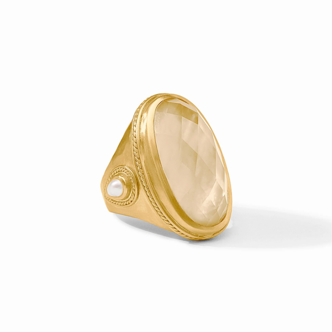 Cannes Statement Ring In Iridescent Champagne - Size 8