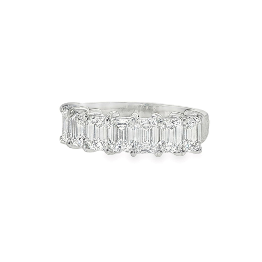 14K White Gold Emerald Cut Diamond Ring Weighing 2.20cts - Size 6