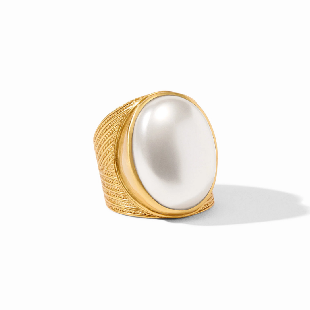 Verona Statement Ring In Pearl - Size 8