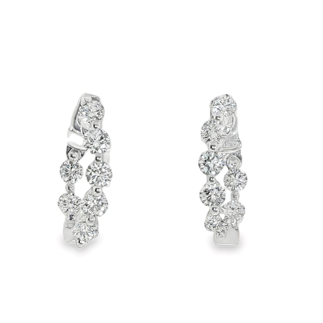 White Gold And Diamond Hoop Earrings Weighing 1.68cts