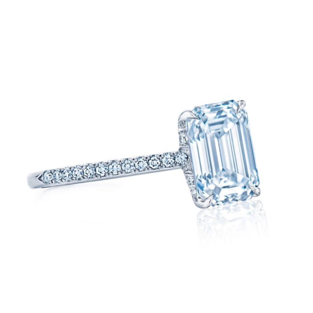 Platinum Emerald Cut 1.51ct Diamond Engagement Ring