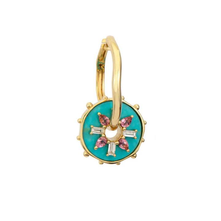 14K Gold Open Love Explosion Disc Charm