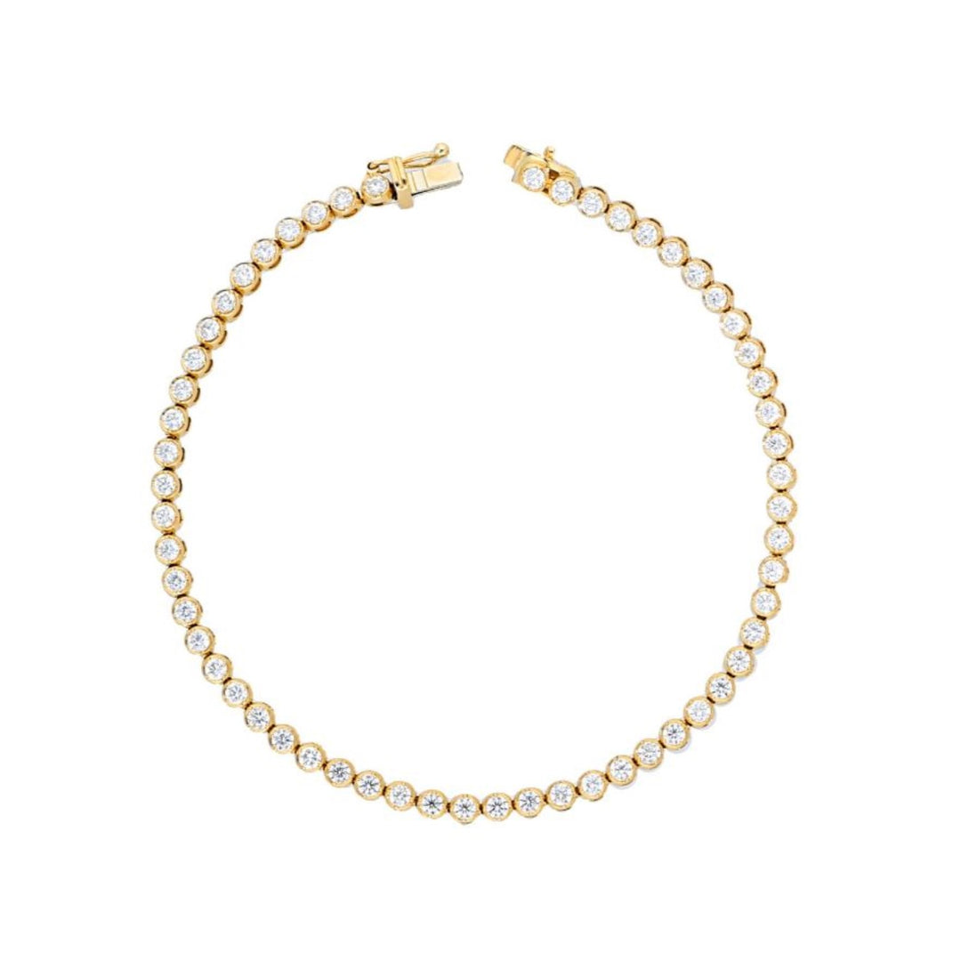 14K Yellow Gold  Bezel Set Tennis Bracelet Weighing 2.01cts
