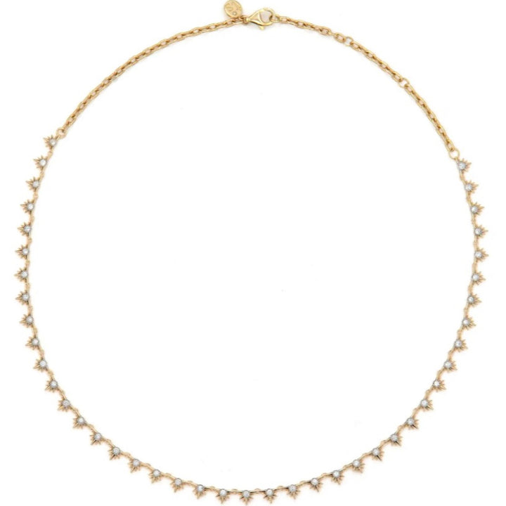 14K Gold Love Explosion Diamond Star Tennis Necklace