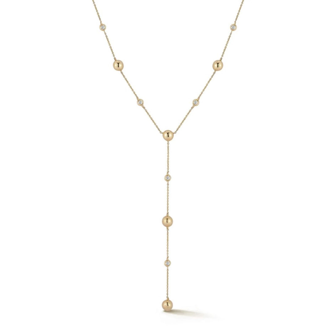 Poppy Rae Pebble Lariat Necklace - 18"
