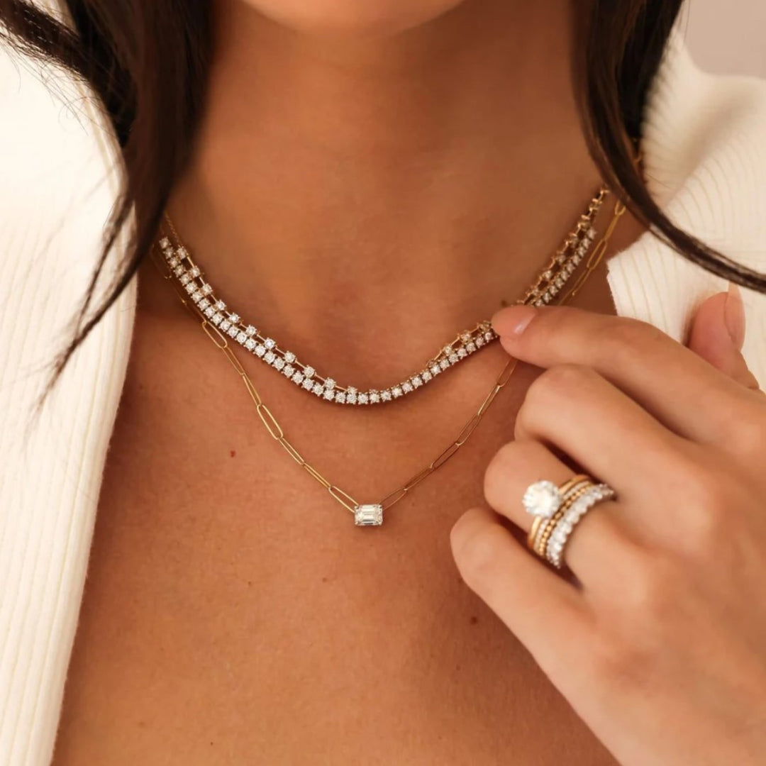 Ava Bea Diamond Tennis Necklace - 16"