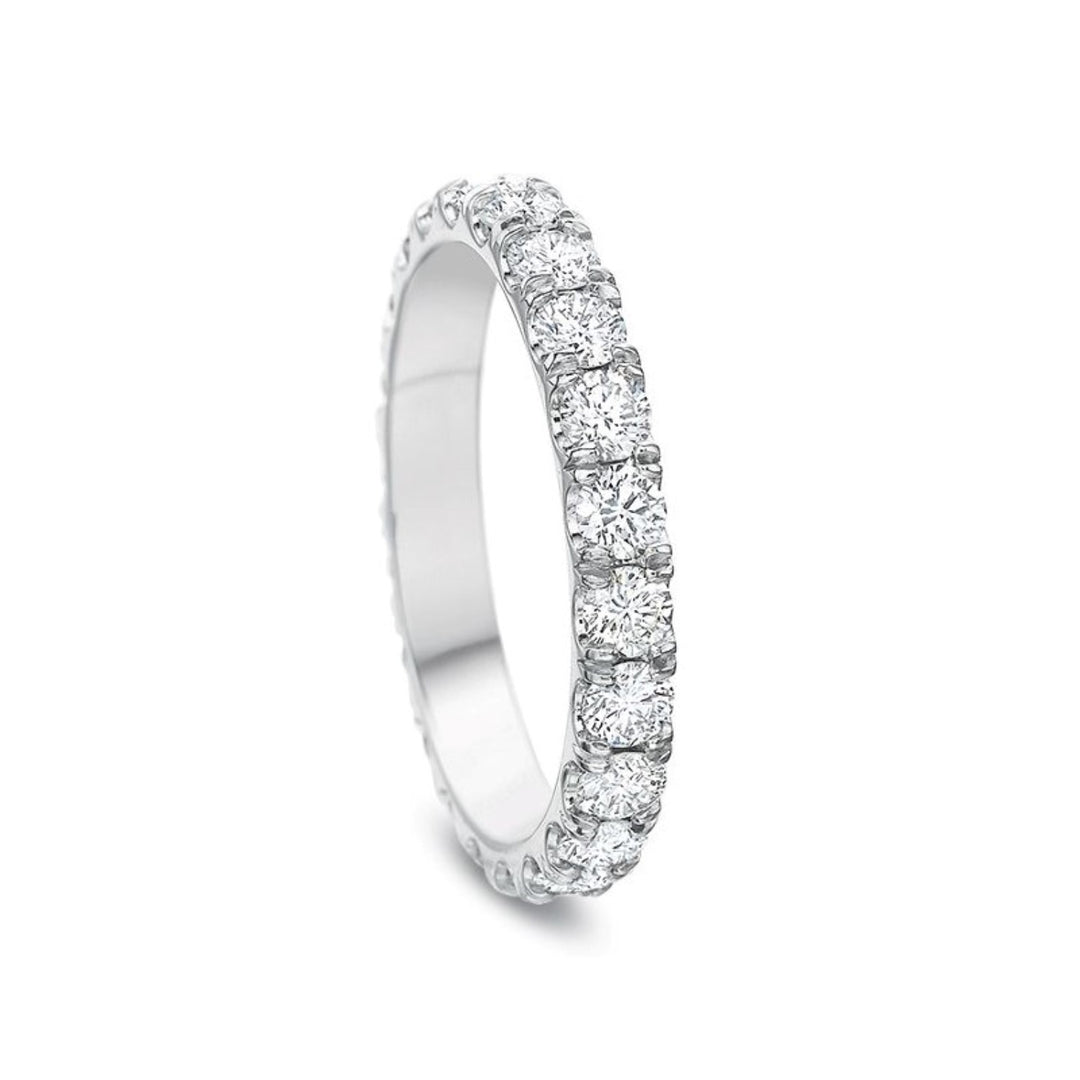 18K White Gold 1.60ct Diamond Comfort Fit Eternity Wedding Ring