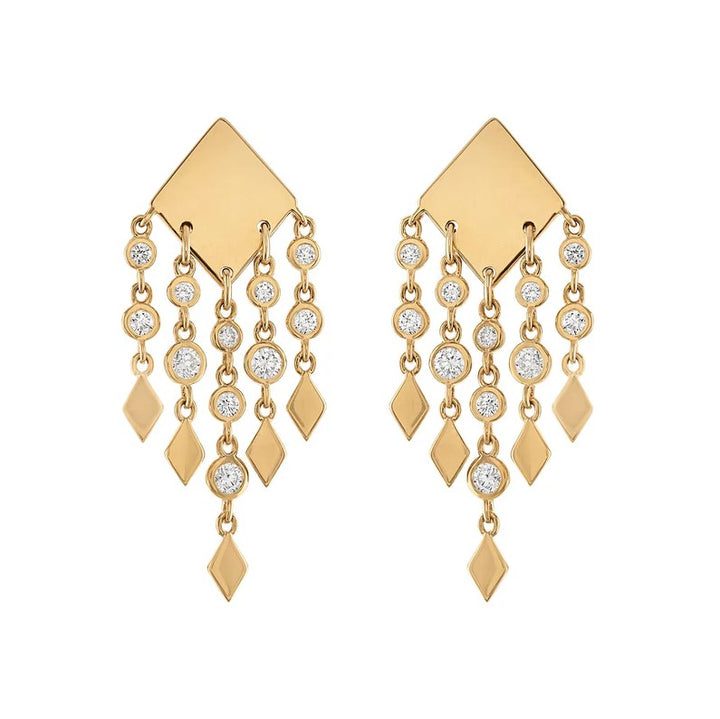 14K Yellow Gold Shine Fringe Earrings