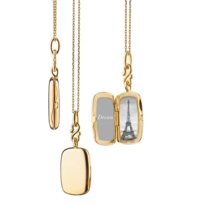 Slim "Britt" Gold Locket Necklace