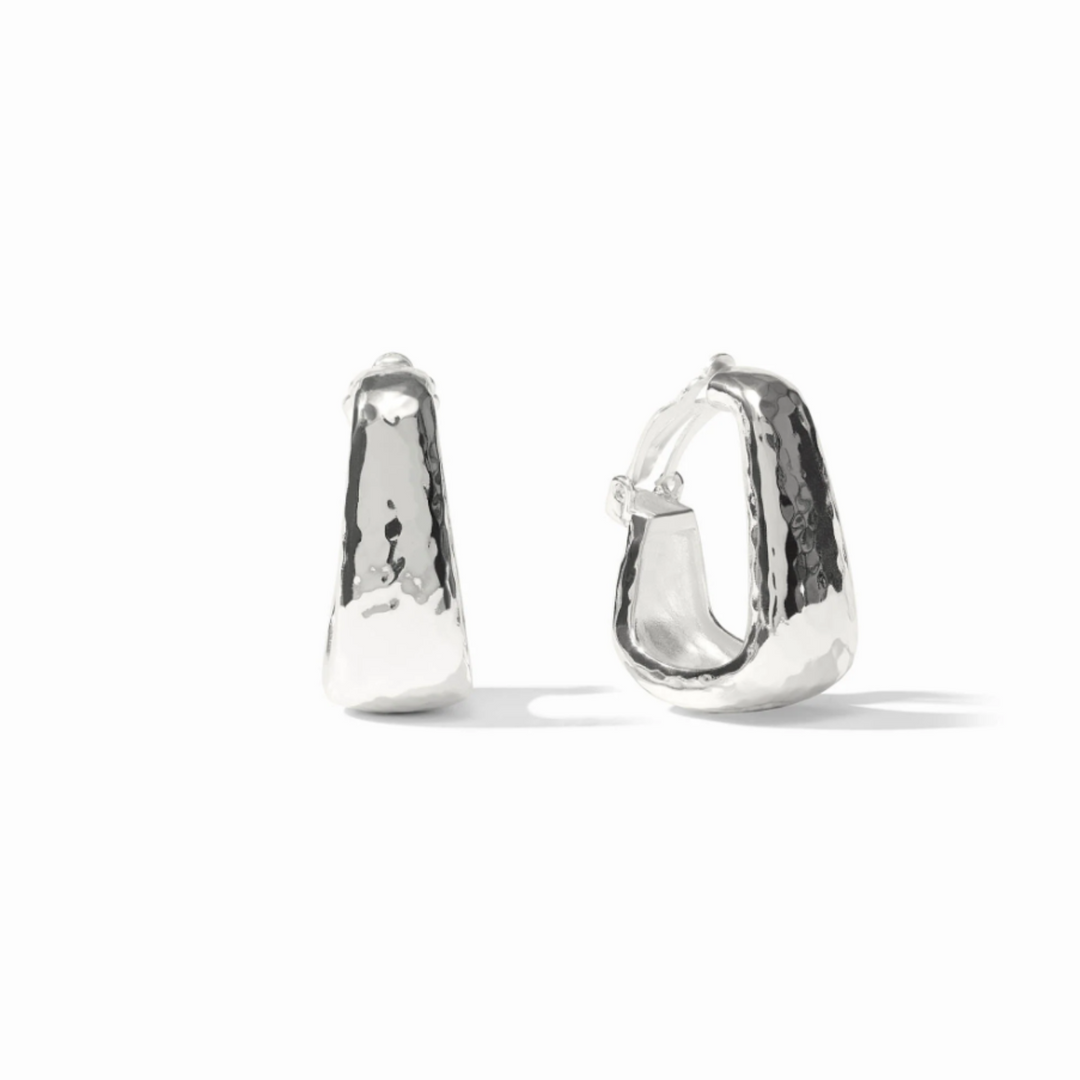 Silver Sahara Clip-On Hoops