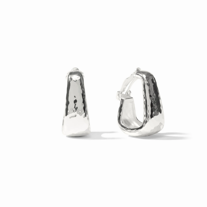 Silver Sahara Clip-On Hoops