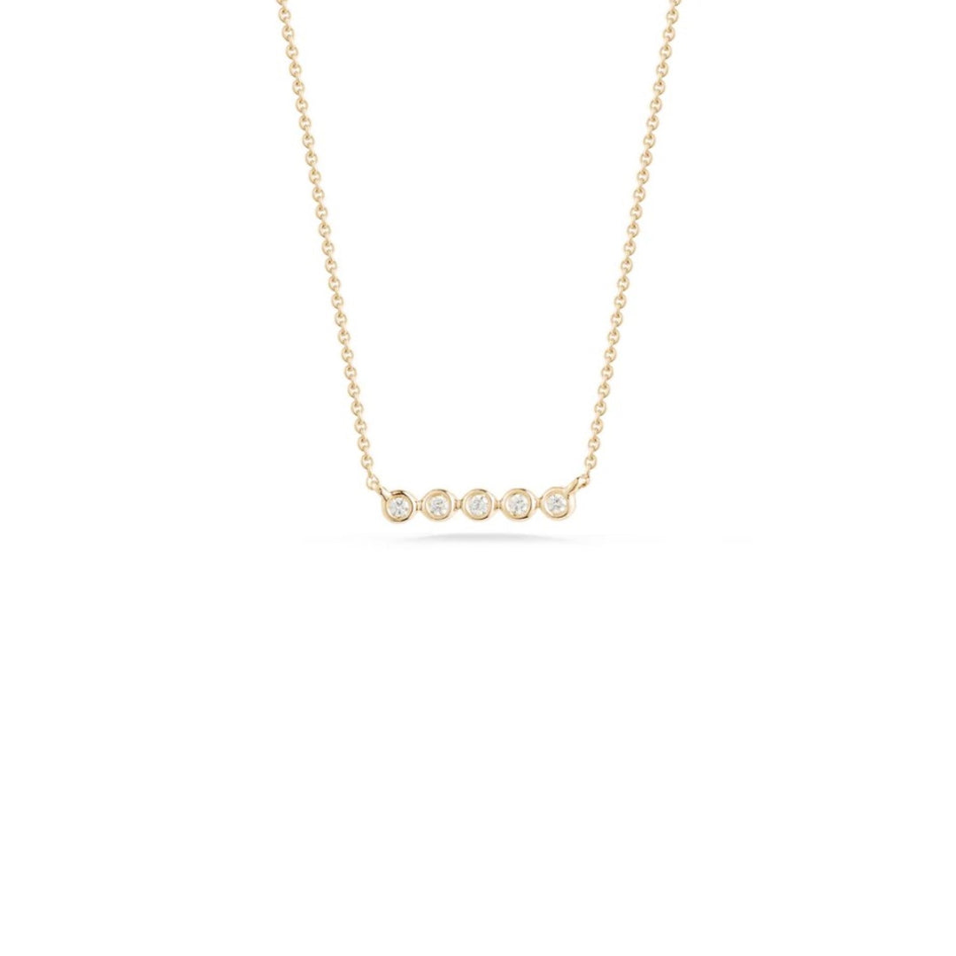 Lulu Jack Mini Bezel Set Diamond Bar Necklace - 16"