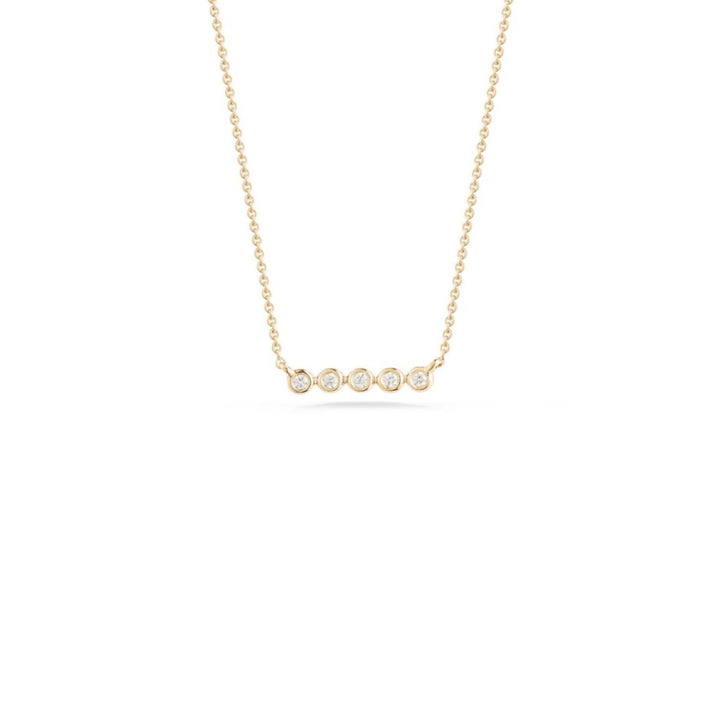 Lulu Jack Mini Bezel Set Diamond Bar Necklace - 16"