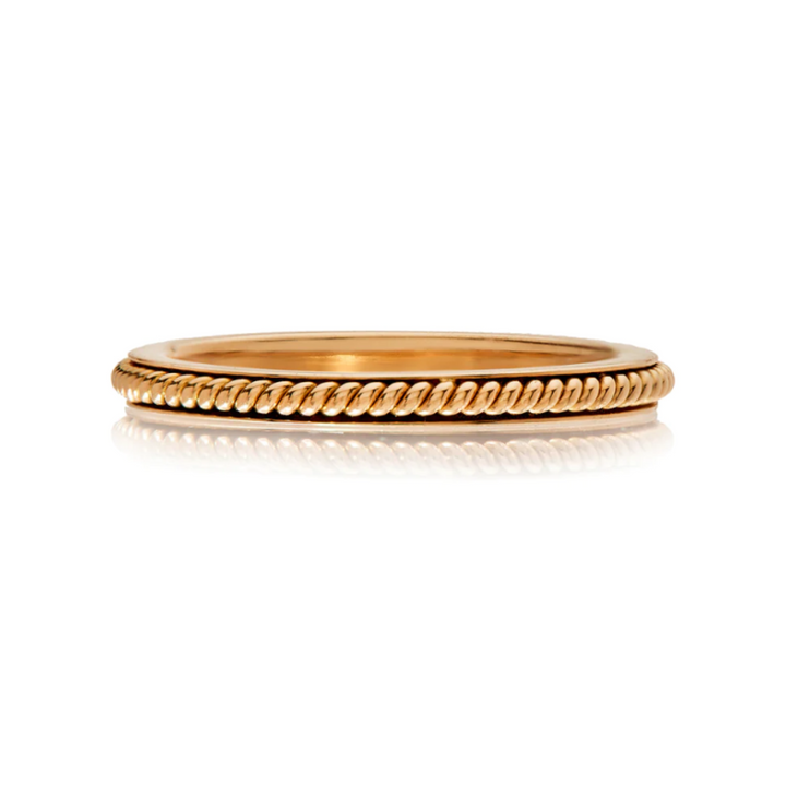 18K Yellow Gold Channel Rope Ring