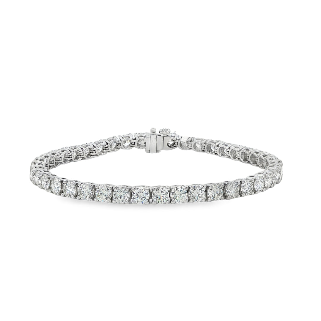 Platinum Diamond Tennis Bracelet Weighing 9.09cts