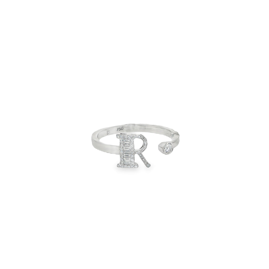 18K White Gold Petra "R" Ring