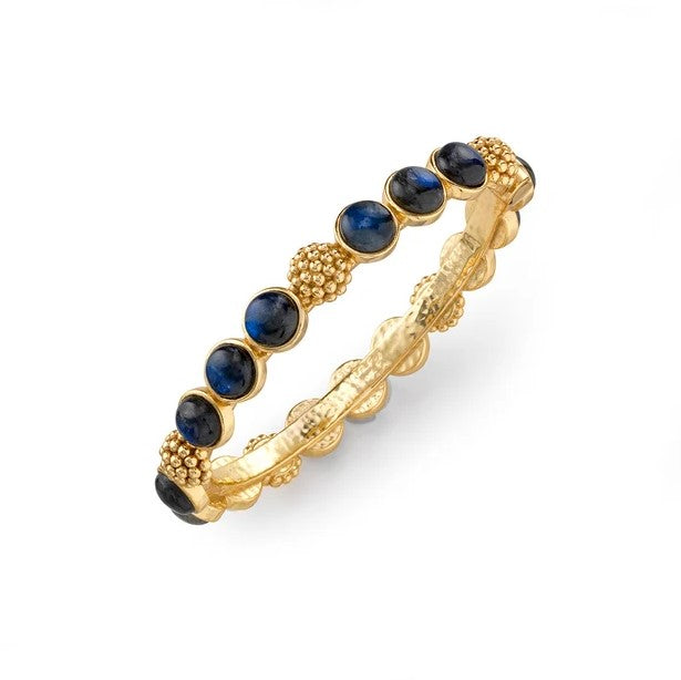 Berry Gem Petite Hinged Bangle With Blue Labradorite Gems