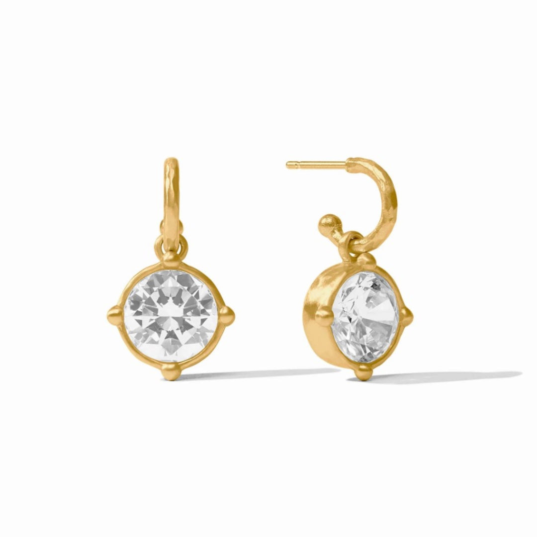 Honeybee Hoop & Charm Earring In Cubic Zirconia