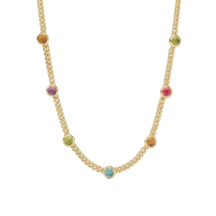 Multi Stone Dolce Delicate Station Necklace