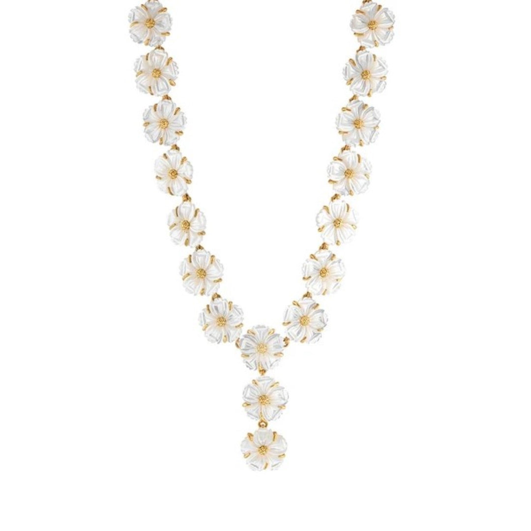 Mermaid Garden Petite Riviere Convertible Necklace With Mother Of Pearl Flowers