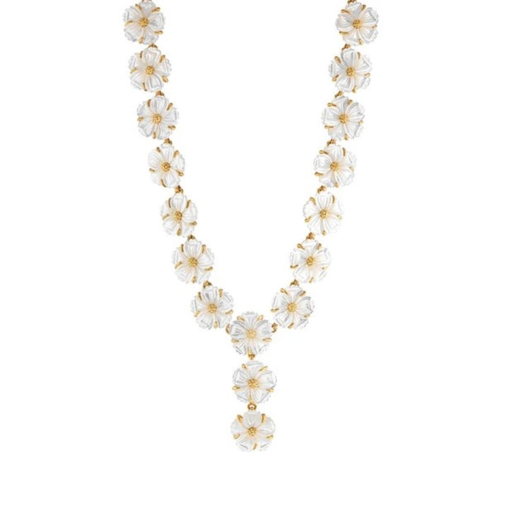 Mermaid Garden Petite Riviere Convertible Necklace With Mother Of Pearl Flowers