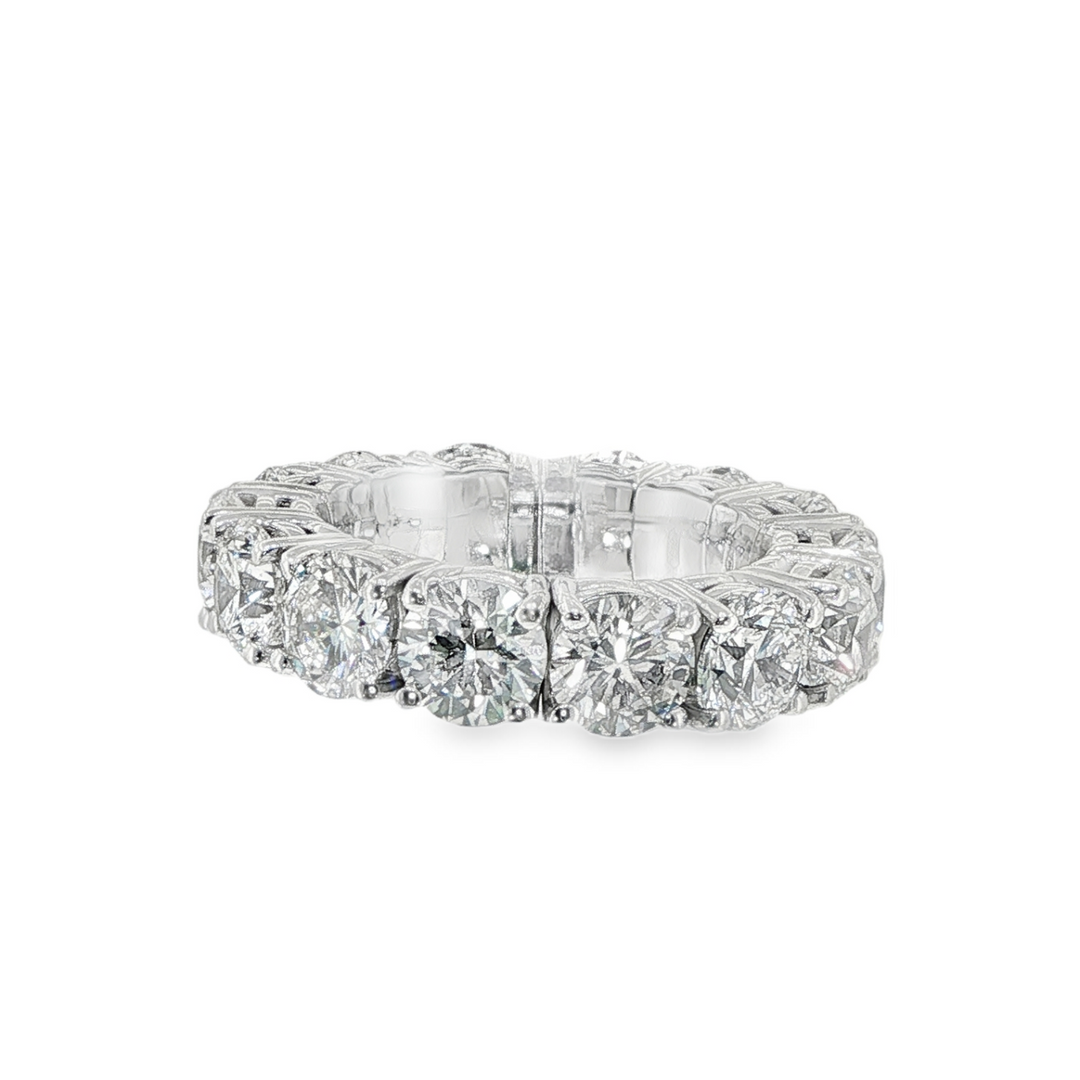 14K White Gold Stretch Diamond Eternity Band