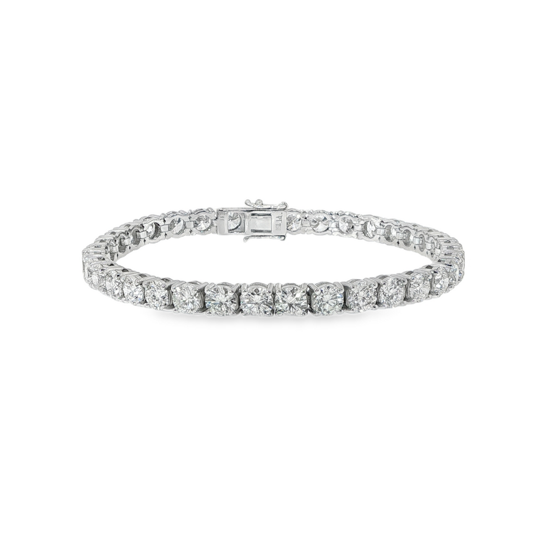 Platinum Diamond Tennis Bracelet Weighing 14.50cts - 7"