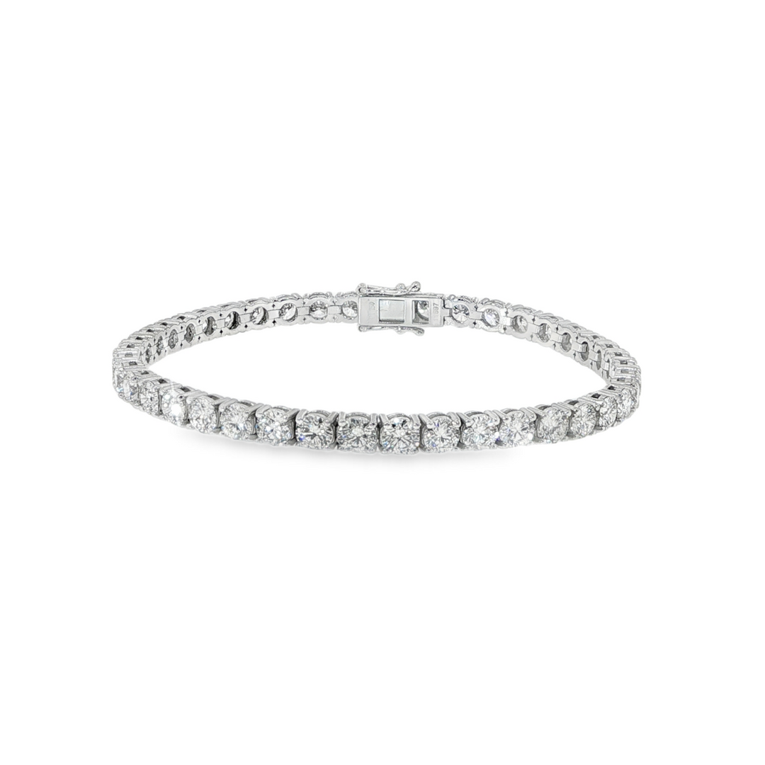 Platinum Diamond Tennis Bracelet Weighing 9.65cts - 7"