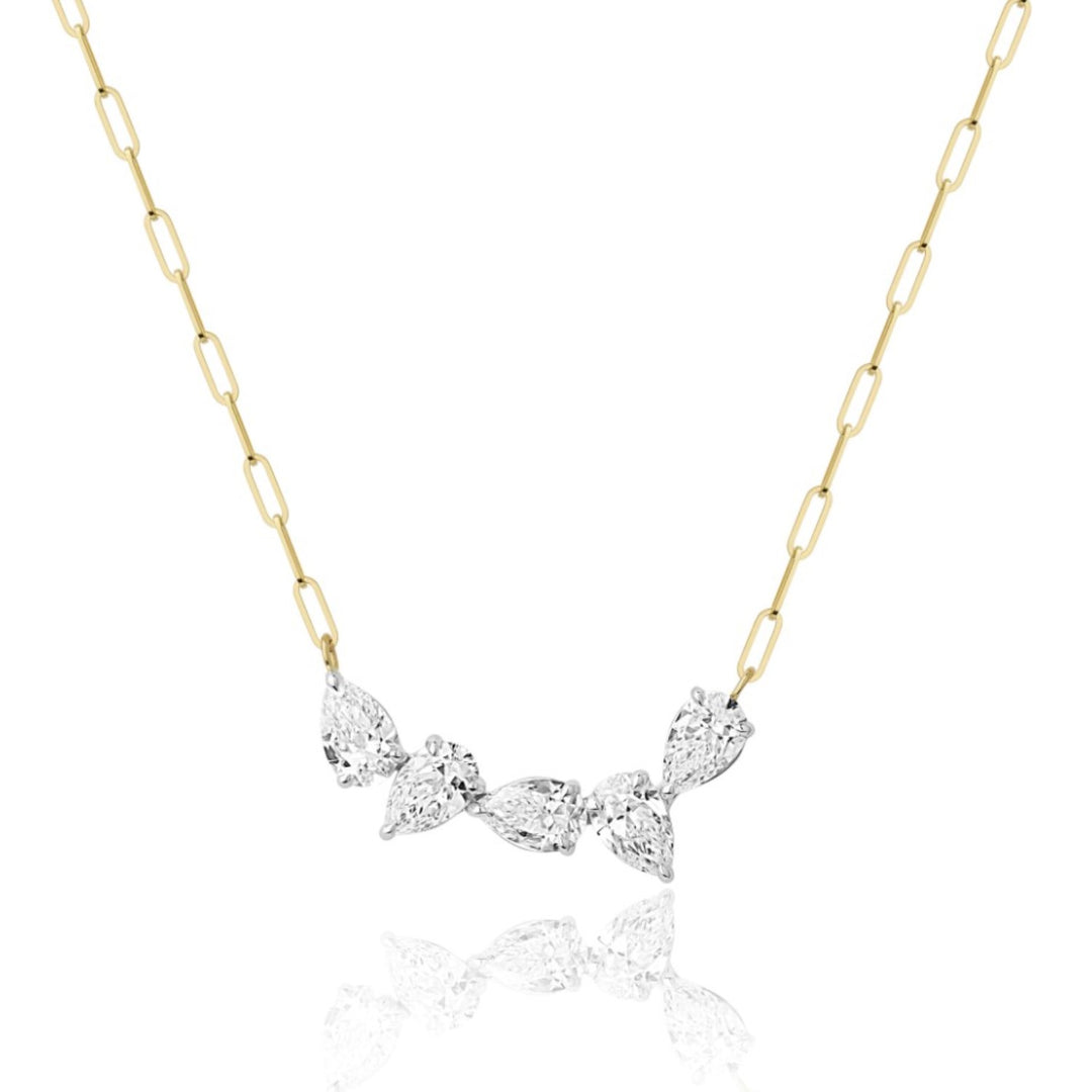 Five Pear Diamond Necklace