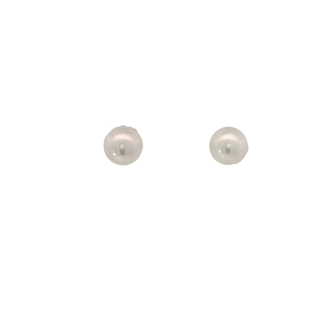 6-6.5mm Japanese Cultured Pearl Stud Earrings In 14K White Gold