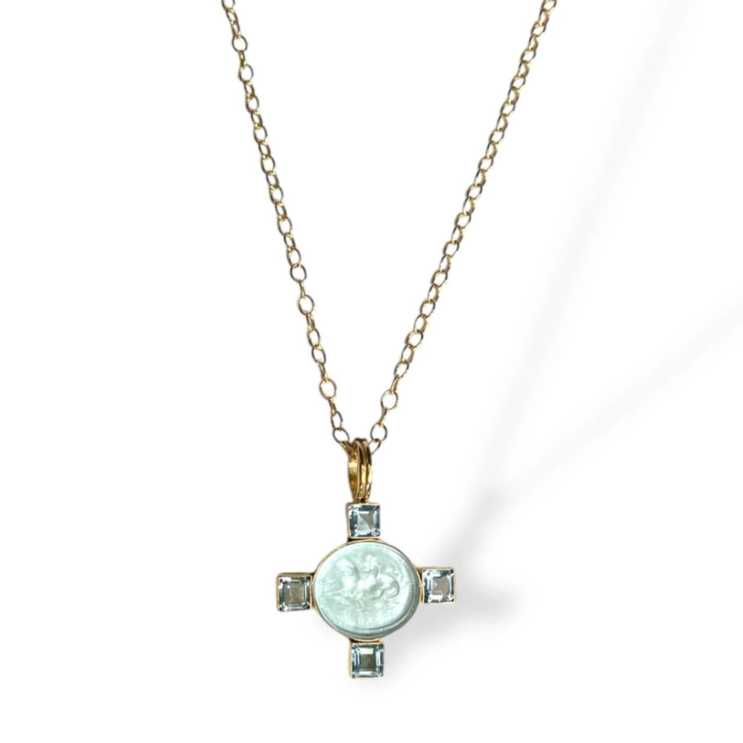 Aqua Cupid Topaz Necklace
