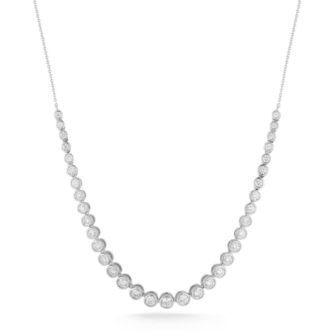 Lulu Jack Graduating Diamond Bezel Set Tennis Necklace - 14"-16"