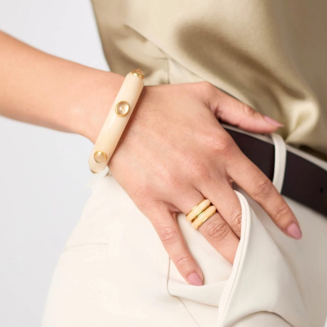 Iridescent Champagne Carnaby Stone Bangle