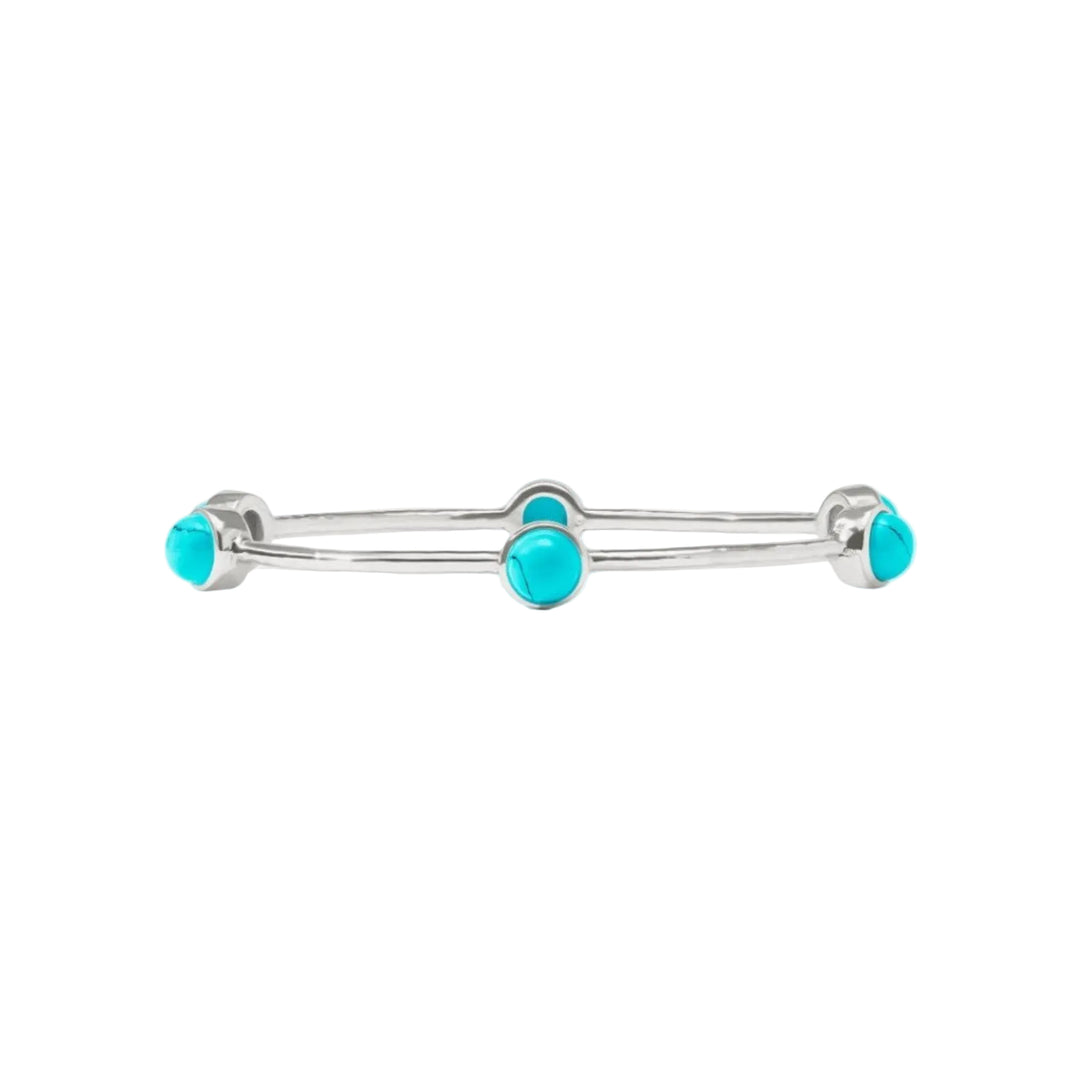Silver Milano Luxe Bangle In Turquoise Blue