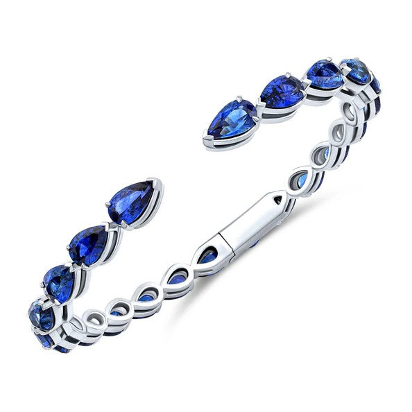 Pear Shaped Blue Sapphire Bangle