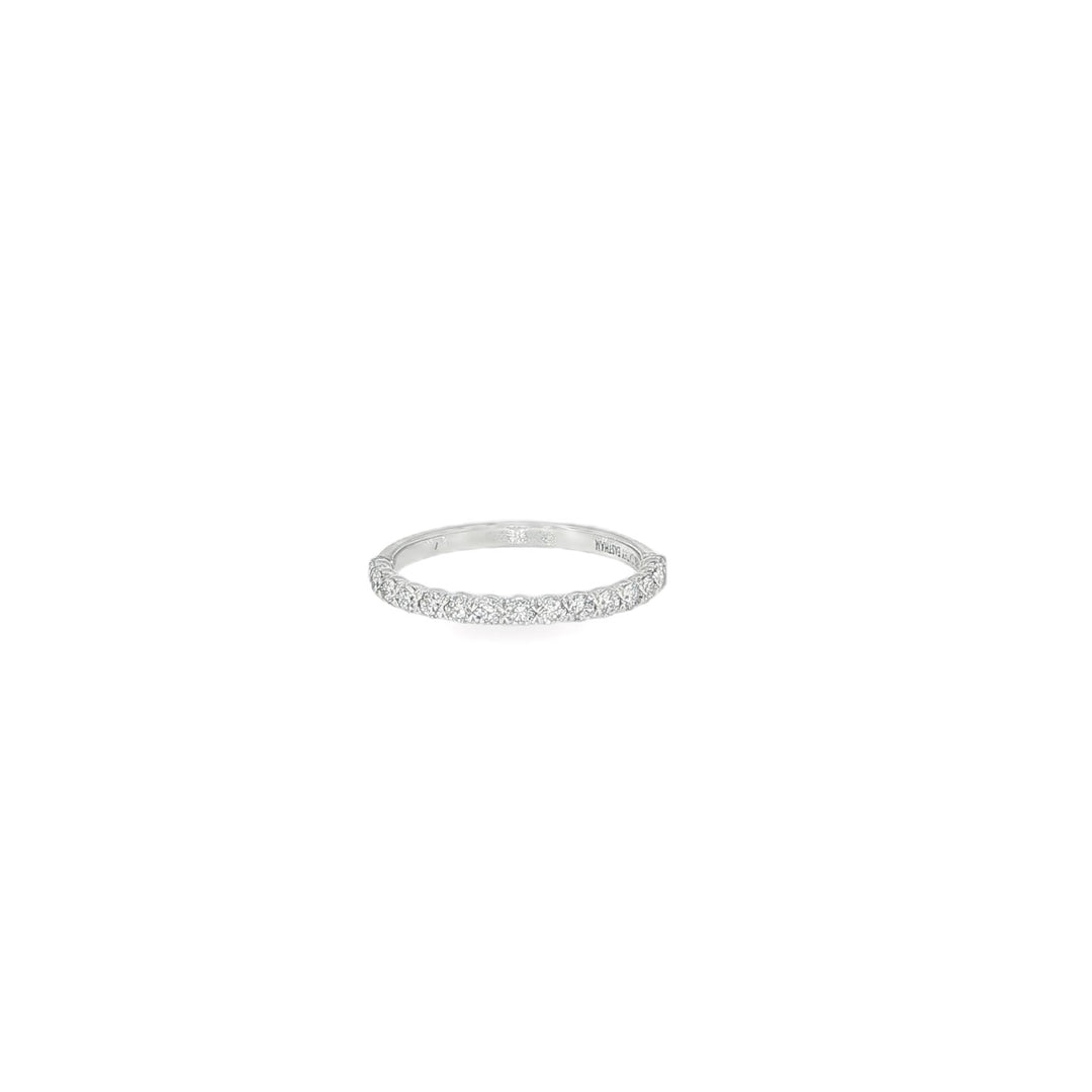 18K White Gold New Aire Silk Prong Half Eternity Band - Size 6