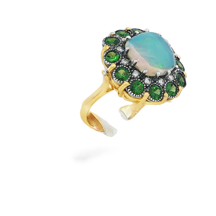 Yellow Gold And Silver Cupcake Ring - Size 7