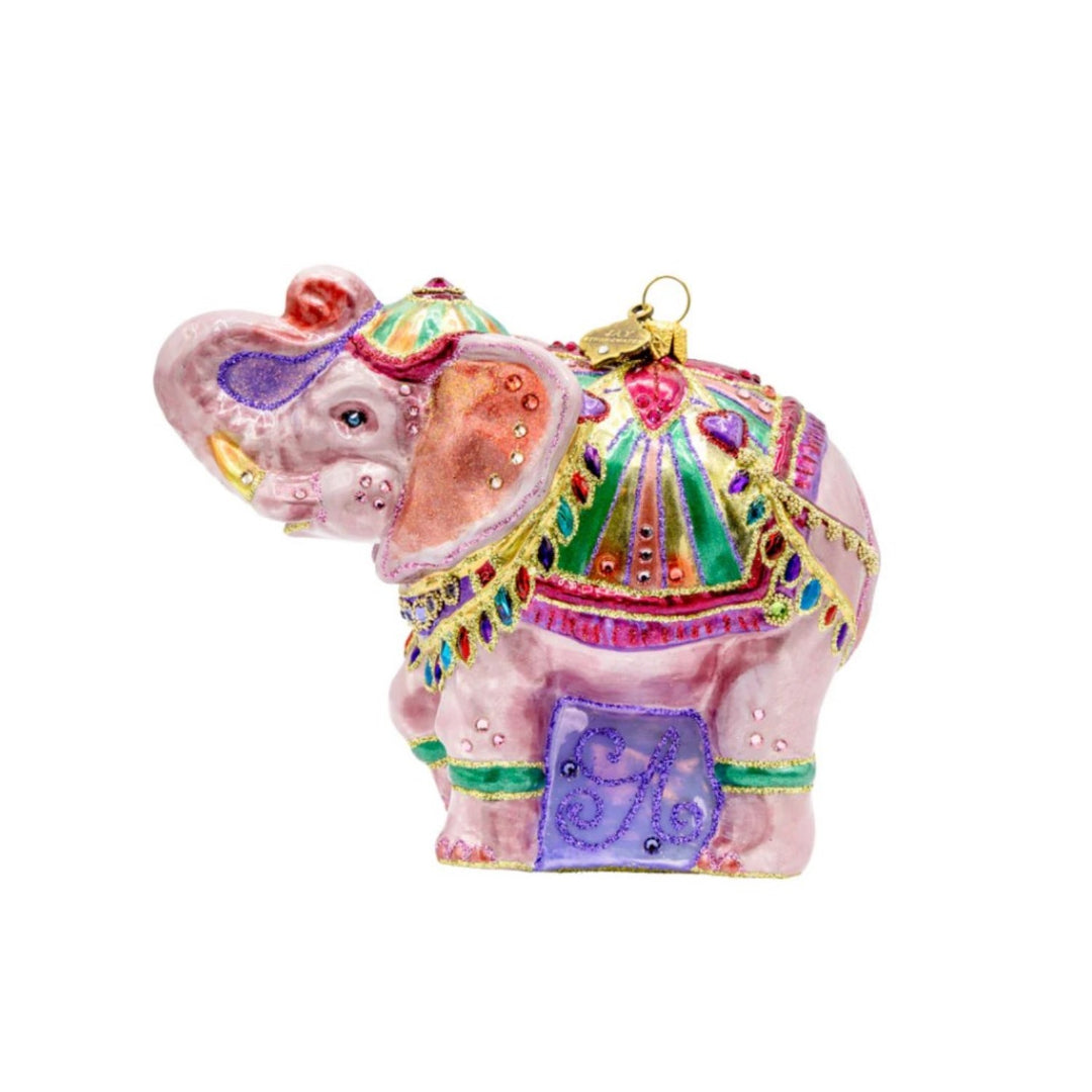 Opulent Elephant Glass Ornament