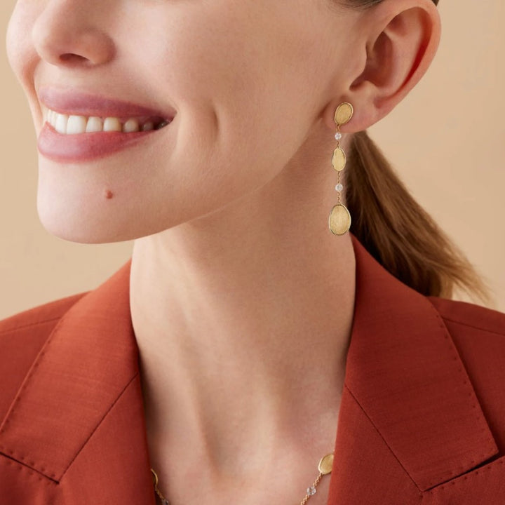 18K Yellow Gold Chandelier Earrings with Diamonds