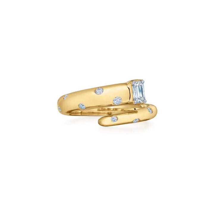Narrow Wrap Ring with an Ashoka Diamond