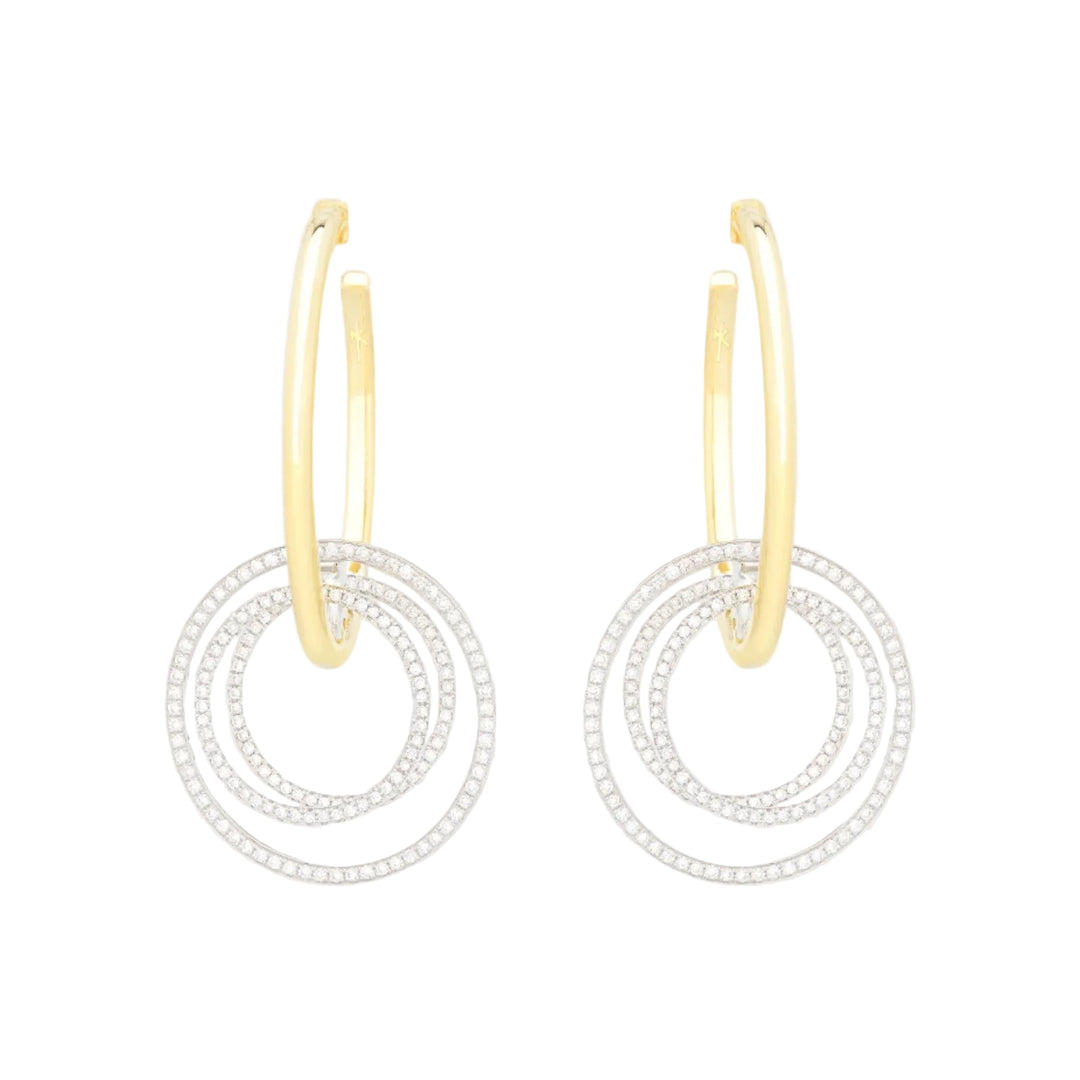 White And Yellow Gold Oui Earrings