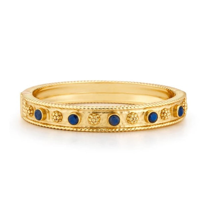 Berry Gem Classic Hinged Bangle With Blue Labradorite Gems