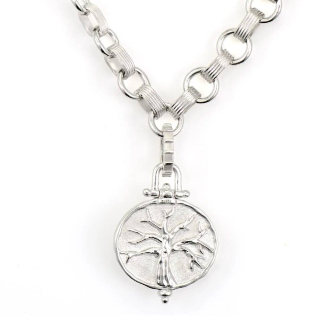 Sterling Silver Engraved Tree Of Life Pendant