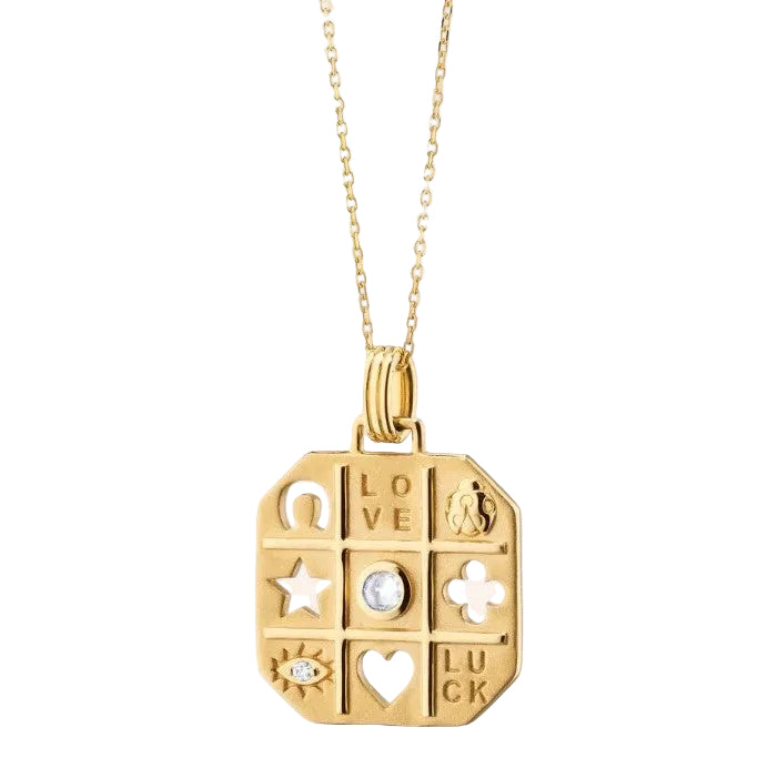 "Tokens of Luck" Necklace Charm With Center Diamond