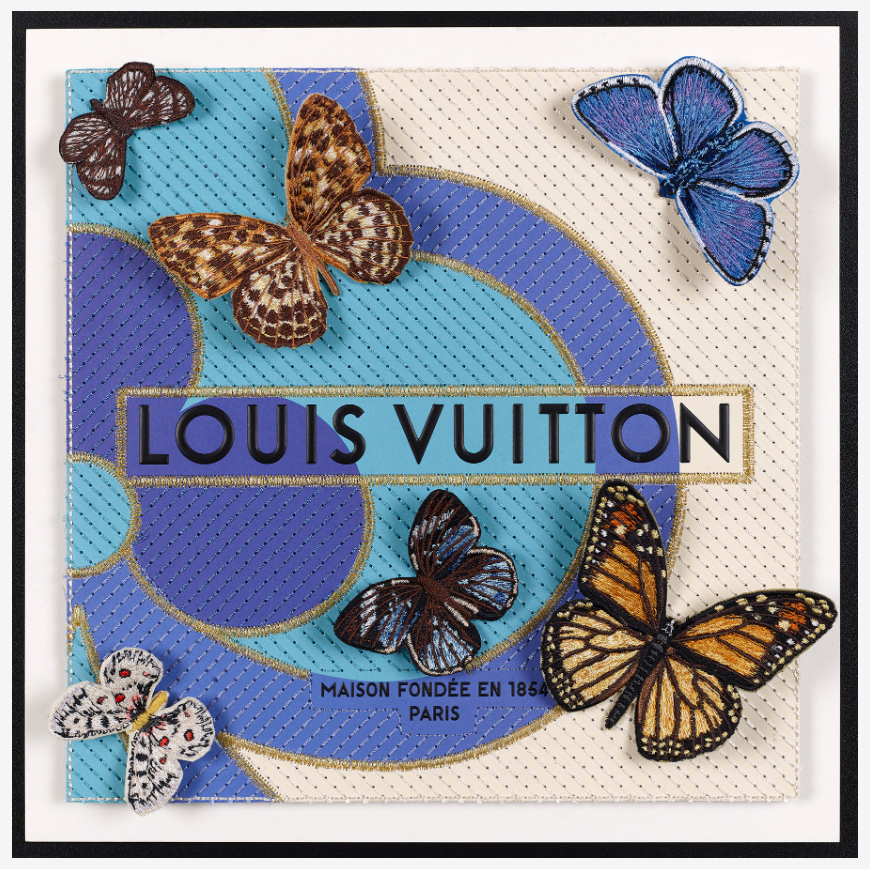 Louis Vuitton Butterfly Swarm - 12"x12"