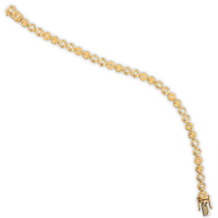 14K Gold Love Explosion Gold Link Diamond Bracelet